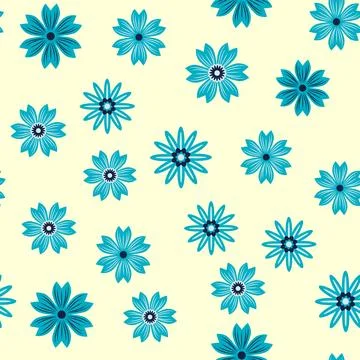 Simple floral ornament. Abstract vector seamless pattern with large flowers.  Illustrazione stock