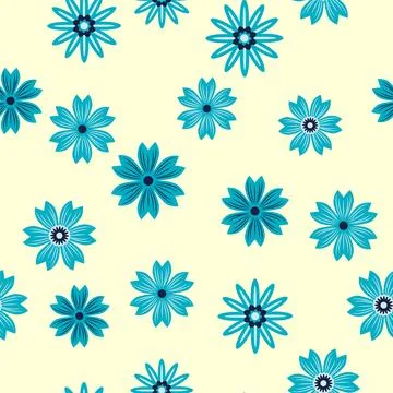Simple floral ornament. Abstract vector seamless pattern with large flowers.. Illustrazione stock