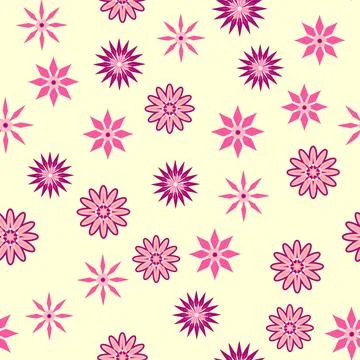 Simple floral ornament. Abstract vector seamless pattern with large flowers.. Illustrazione stock