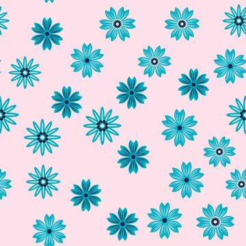 Simple floral ornament. Abstract vector seamless pattern with large flowers.. Illustrazione stock