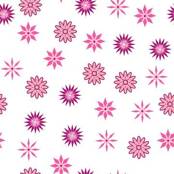 Simple floral ornament. Abstract vector seamless pattern with large flowers.. Illustrazione stock