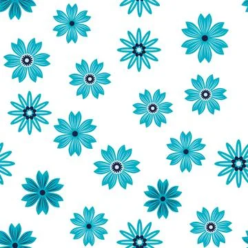Simple floral ornament. Abstract vector seamless pattern with large flowers.. Illustrazione stock