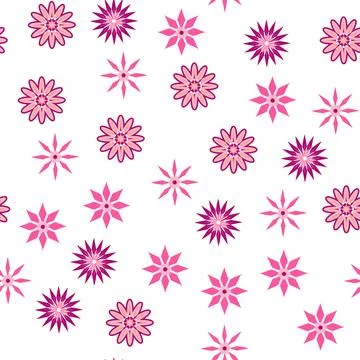 Simple floral ornament. Abstract vector seamless pattern with large flowers.. Illustrazione stock
