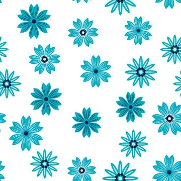 Simple floral ornament. Abstract vector seamless pattern with large flowers.. Illustrazione stock