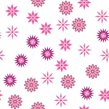 Simple floral ornament. Abstract vector seamless pattern with large flowers.  Illustrazione stock