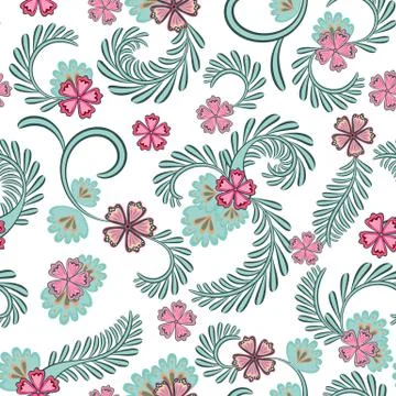 A simple floral pattern, convenient for editing and repainting. Graceful floral Stock-Illustration