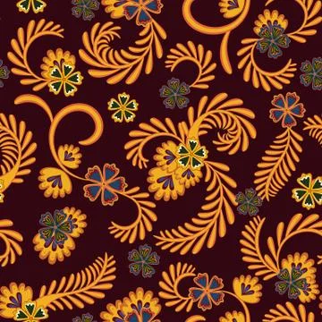 A simple floral pattern, convenient for editing and repainting. Graceful floral Stock-Illustration