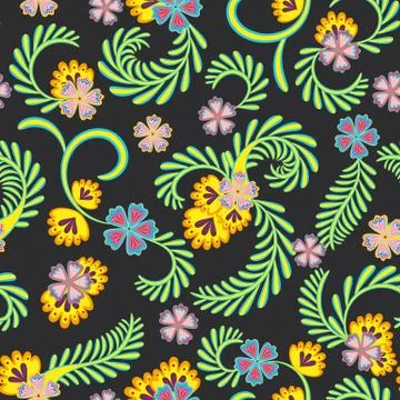 A simple floral pattern, convenient for editing and repainting. Graceful floral Stock-Illustration
