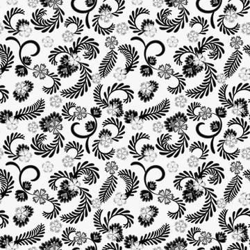 A simple floral pattern, convenient for editing and repainting. Graceful floral Stock Illustration