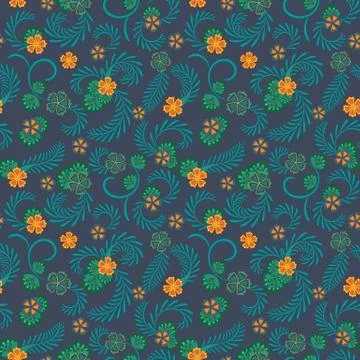 A simple floral pattern, convenient for editing and repainting. Graceful floral Stock Illustration