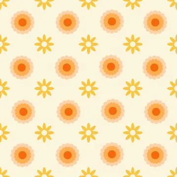 Simple floral pattern in retro style. Illustrazione stock