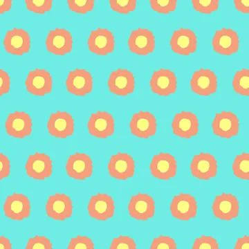 Simple floral pattern with rounded elements Stock Illustration