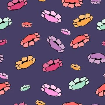 Simple Floral Pattern for Seamless Background, Print, Furniture Upholstery. S Illustrazione stock