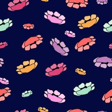 Simple Floral Pattern for Seamless Background, Print, Furniture Upholstery. S Stock Illustration