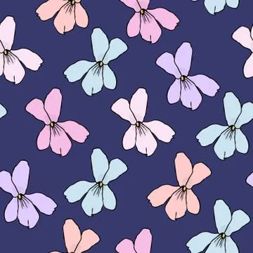 Simple Floral Pattern for Seamless Background, Print, Furniture Upholstery. S 스톡 일러스트