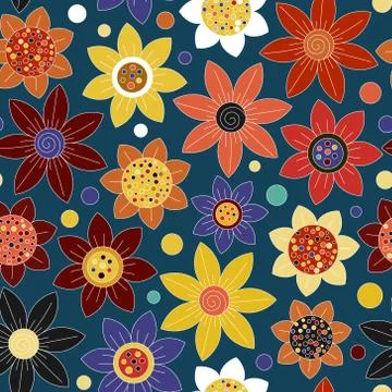 Simple floral pattern, seamless vector background イラスト素材