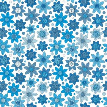 Simple floral pattern, seamless vector background Illustrazione stock