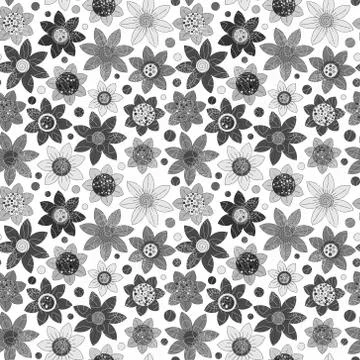 Simple floral pattern, seamless vector background Illustrazione stock