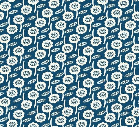 Simple floral seamless pattern for fabric. Flower repeat abstract sunflower hand Stock Illustration