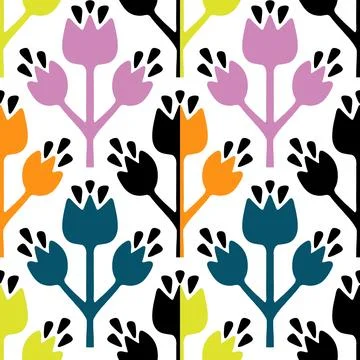 Simple floral seamless pattern with flowers for fabrics and cards and linens 스톡 일러스트