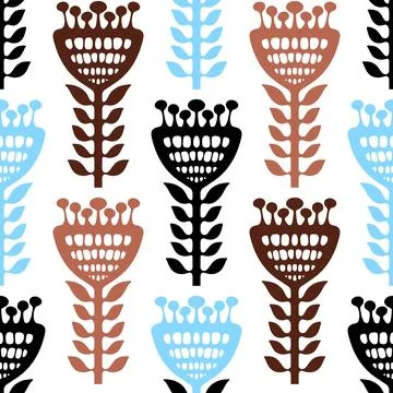 Simple floral seamless pattern with flowers for fabrics and cards and linens Stock Illustration