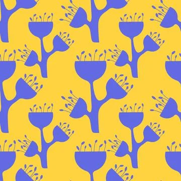 Simple floral seamless pattern with flowers for fabrics and cards and linens Illustrazione stock