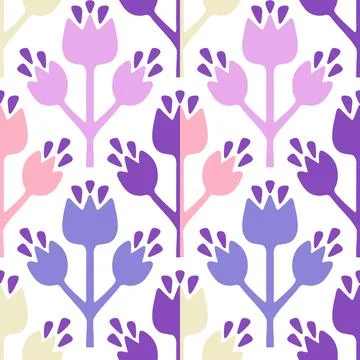 Simple floral seamless pattern with flowers for fabrics and cards and linens Illustrazione stock