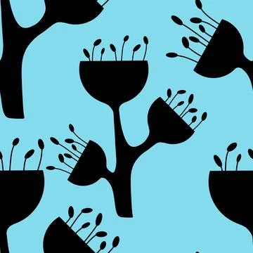 Simple floral seamless pattern with flowers for fabrics and cards and linens Stock Illustration