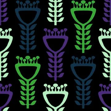 Simple floral seamless pattern with flowers for fabrics and cards and linens Illustrazione stock