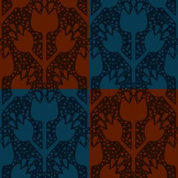 Simple floral seamless pattern with flowers for fabrics and cards and linens Illustrazione stock