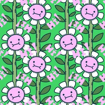 Simple floral seamless pattern with flowers for fabrics and cards and linens Stock Illustration