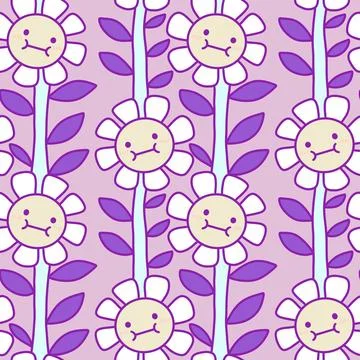 Simple floral seamless pattern with flowers for fabrics and cards and linens Illustrazione stock