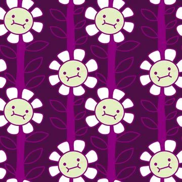 Simple floral seamless pattern with flowers for fabrics and cards and linens Illustrazione stock