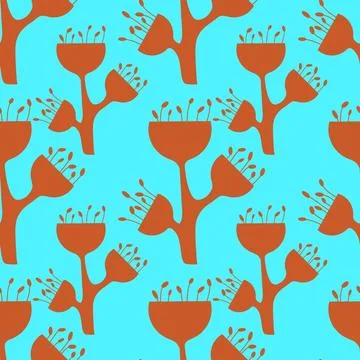 Simple floral seamless pattern with flowers for fabrics and cards and linens Stock Illustration