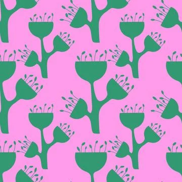 Simple floral seamless pattern with flowers for fabrics and cards and linens Stock Illustration