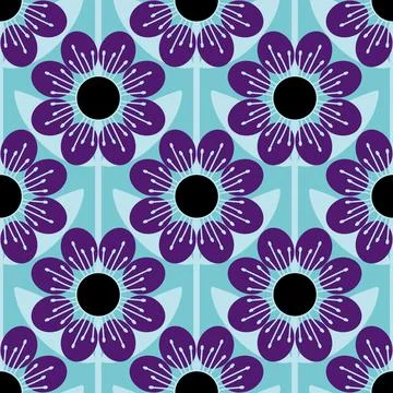 Simple floral seamless pattern with flowers for fabrics and cards and linens Stock Illustration