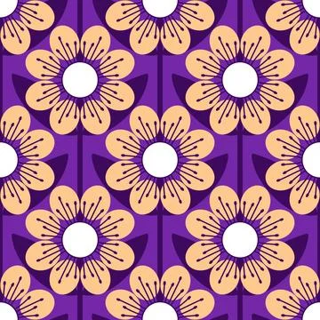 Simple floral seamless pattern with flowers for fabrics and cards and linens Illustrazione stock