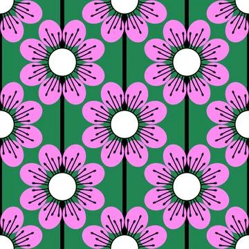 Simple floral seamless pattern with flowers for fabrics and cards and linens Stock Illustration