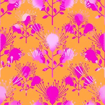 Simple floral seamless pattern with flowers for fabrics and cards and linens Illustrazione stock