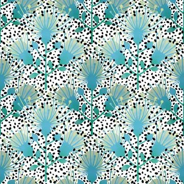 Simple floral seamless pattern with flowers for fabrics and cards and linens Illustrazione stock