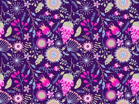 Simple floral seamless pattern with flowers for fabrics and cards and linens Stock Illustration