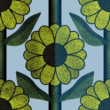 Simple floral seamless pattern with flowers for fabrics and cards and linens Stock Illustration