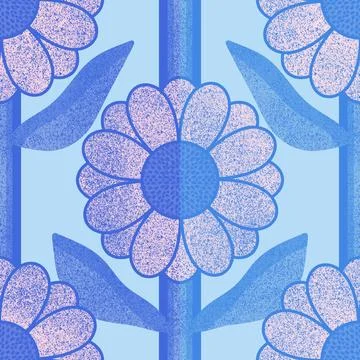 Simple floral seamless pattern with flowers for fabrics and cards and linens Illustrazione stock