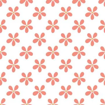 Simple floral seamless pattern. Hand drawn flowers background Illustrazione stock