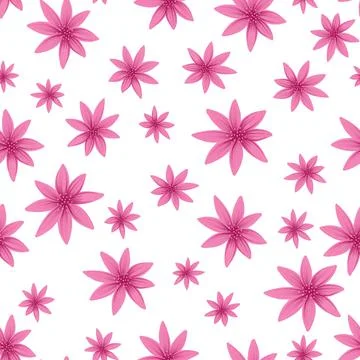 Simple Floral seamless pattern. Oil painting Abstract textured daisy flowers イラスト素材