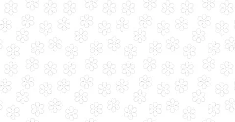 Simple floral seamless pattern with white flowers on white  background. Illustrazione stock