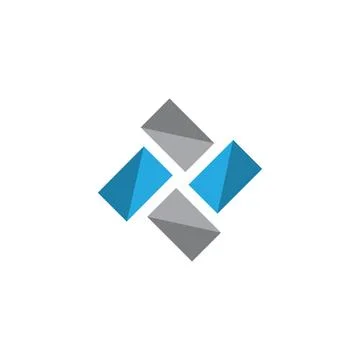 Simple, flow square graphic design on the white background Stock Illustration