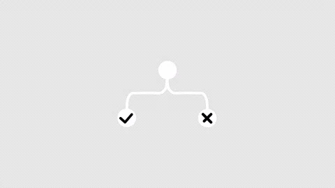A simple flowchart decision tree icon with check and cross symbols Stock Footage 337079302