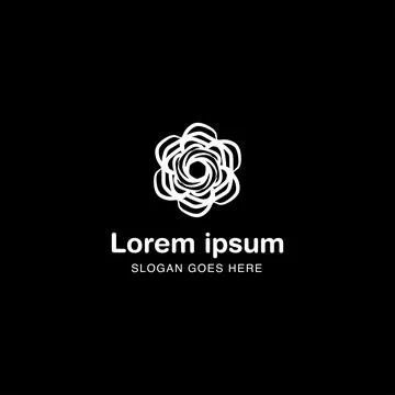 Simple Flower Abstract Logo Design Art Stock Illustration