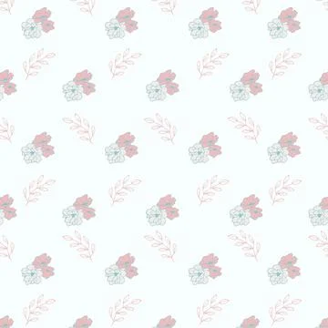 SImple flower and leaf pattern Illustrazione stock